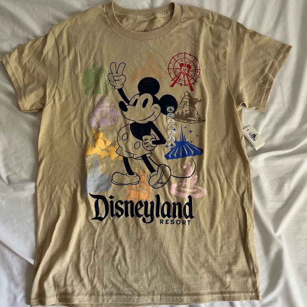 NEW Disneyland Adult Size Shirt Featuring Mickey Mouse Throwing Peace Sign